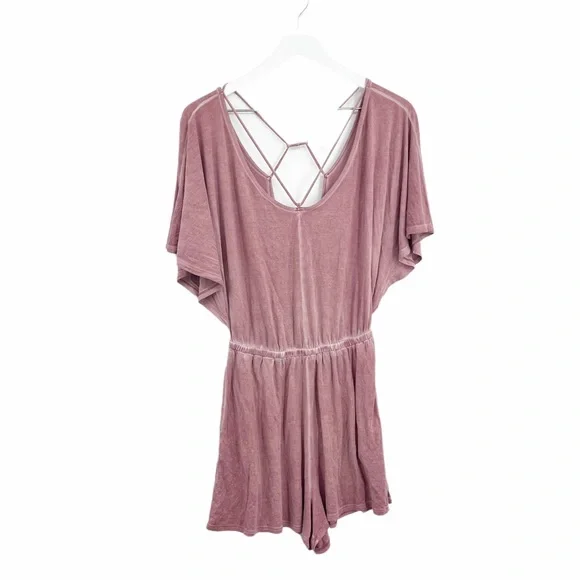 American Eagle Outfitters Pink Soft Romper Dress SZ XS - Picture 2 of 5